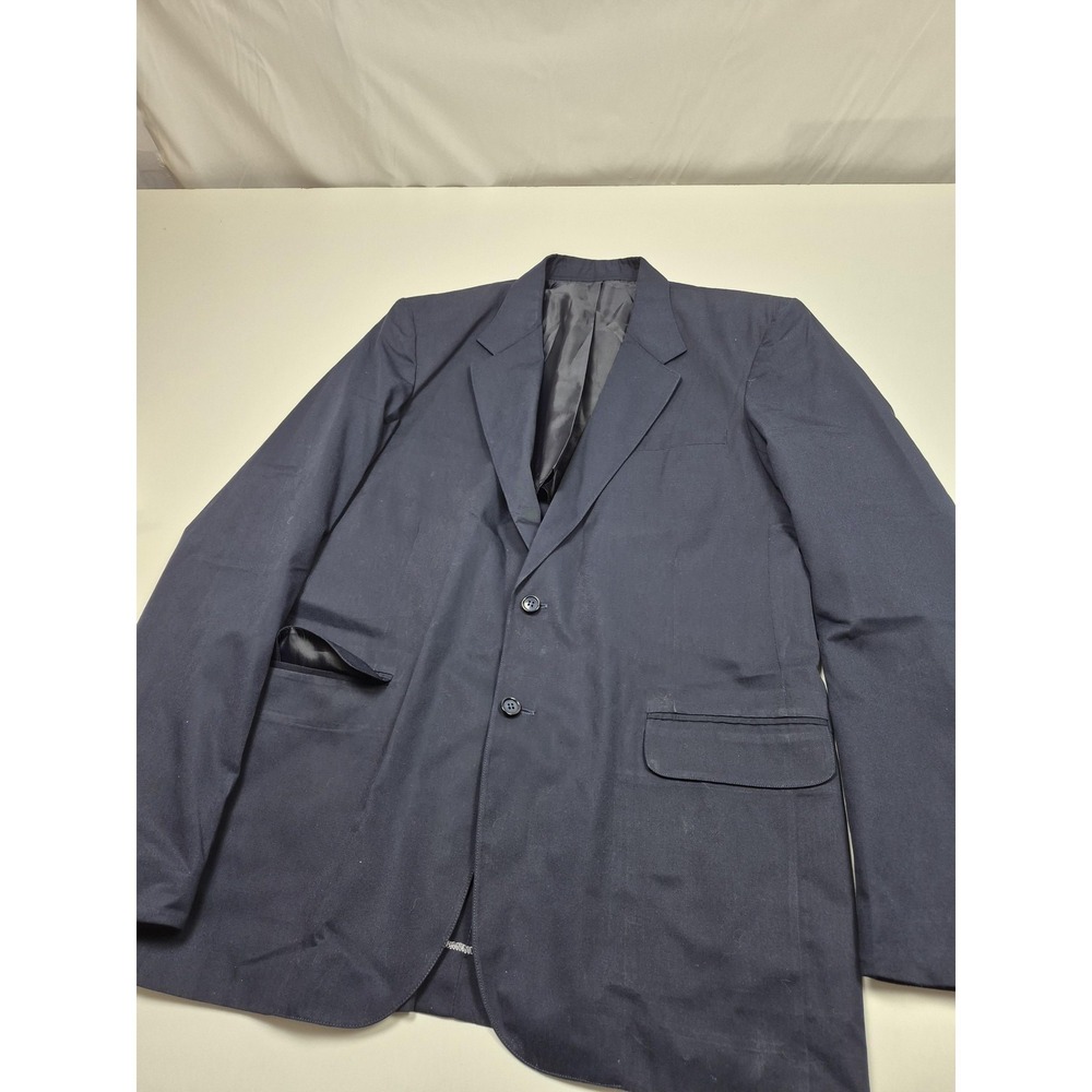 Majer Blazer Mens 44 Blue Sea Island Cotton 2 Button Sport Coat Jacket USA